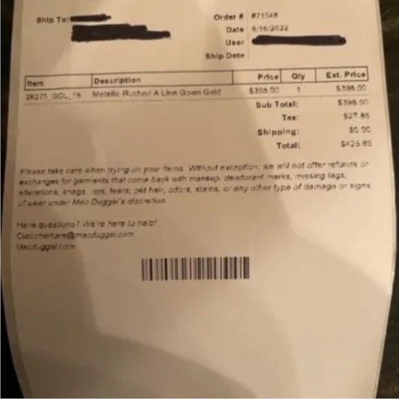 NWT Mac Duggal Metallic Ruched A-Line Gown Size 16 - Picture 7 of 16